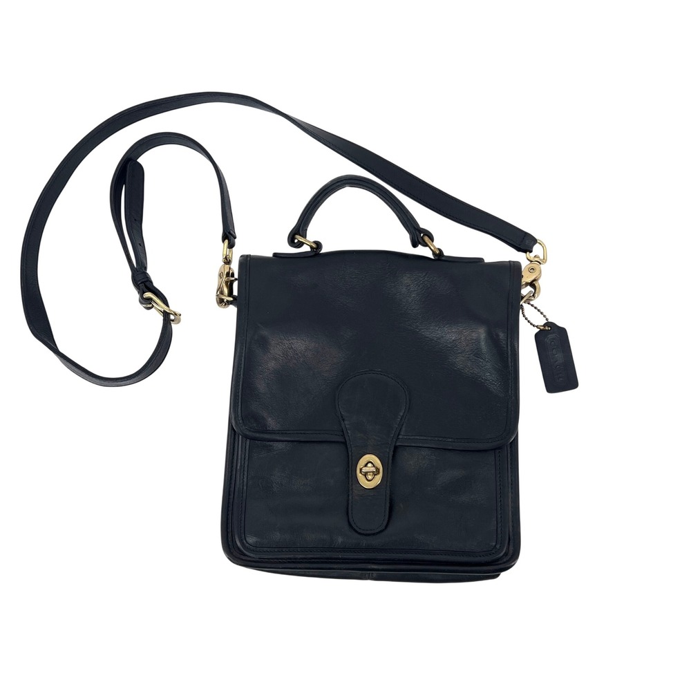 Vintage Coach Station Bag Crossbody Black 5130